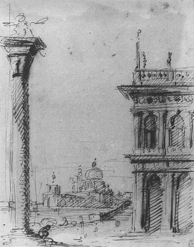 The Piazzetta Looking towards S. Maria della Salute by Giovanni Antonio Canal